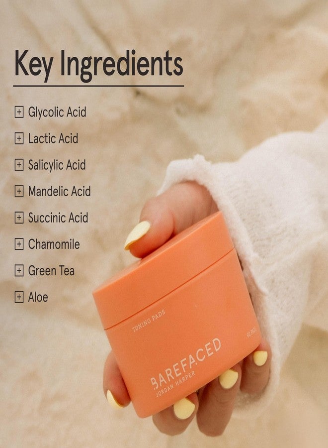 Barefaced Toning Pads (60 count) - Exfoliating Face Pads with 2% Glycolic Acid & Salicylic Acid - Brightens & Cleanses Skin, Clears Pores, Reduces Fine Lines & Wrinkles - Image 4